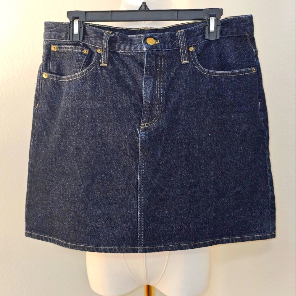 J. Crew denim mini skirt, Size 30, dark wash